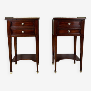 Pair of mahogany bedside tables