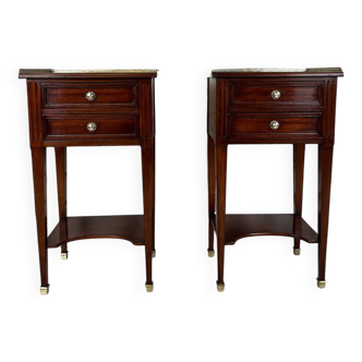 Pair of mahogany bedside tables