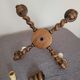 Wood chandelier 4 branches 60s