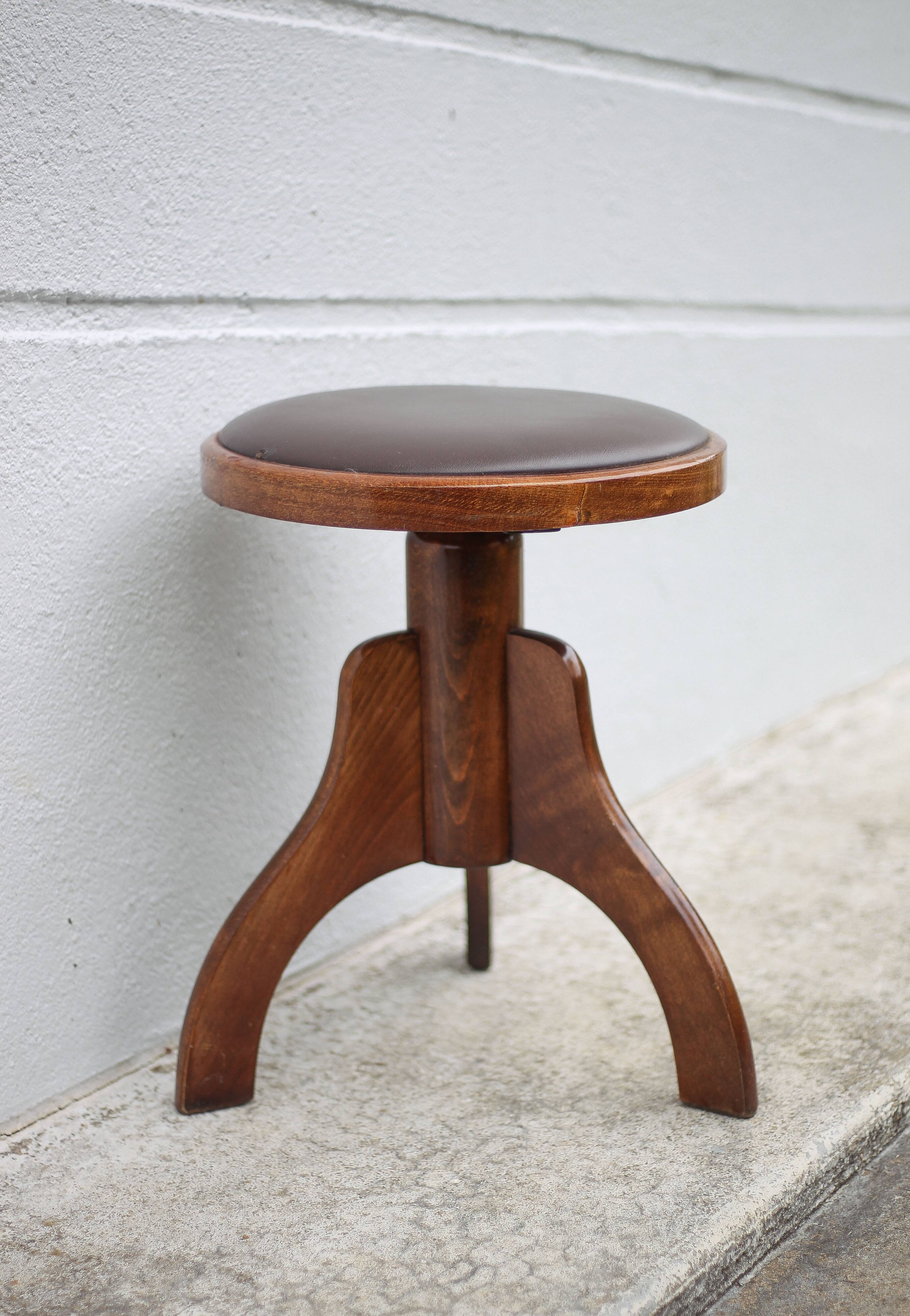 Vintage stool, Reiner piano stool, height adjustable stool, tripod stool, decoration