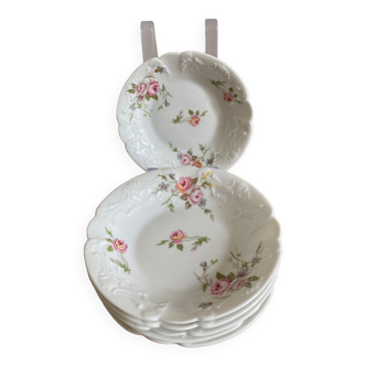 Set of 6 Limoges porcelain dessert bowls