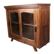 Antique glass-fronted buffet in Burmese teak