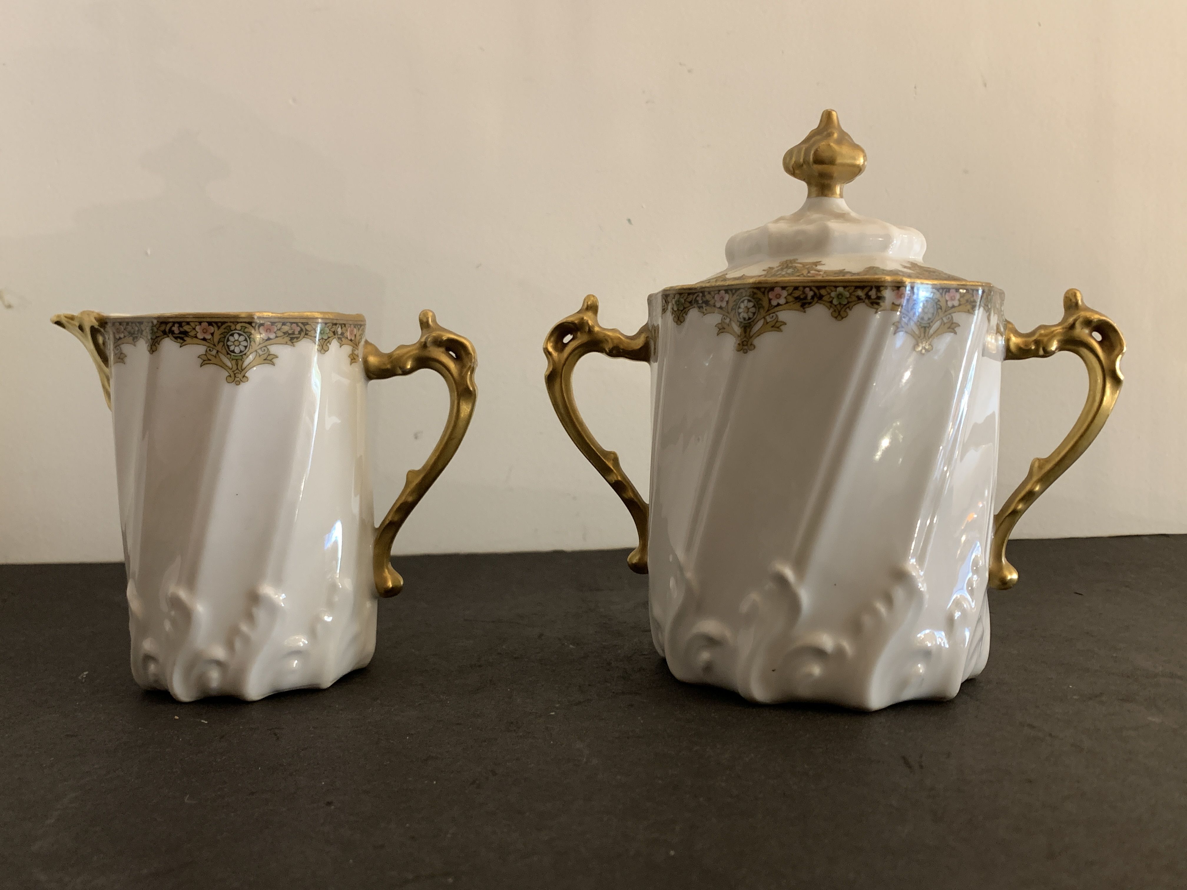 Limoges porcelain coffee service - Chabrol and Poirier - Bac and Périgault - Early twentieth century