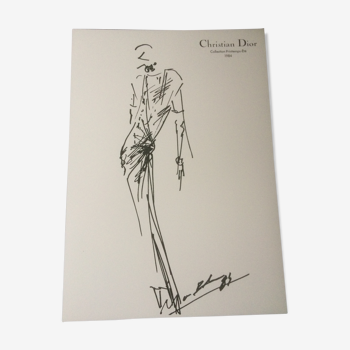 Christian dior: nice fashion illustration and photography original vintage late 80s press