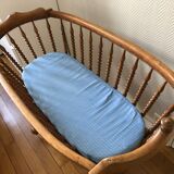 Old four-poster cradle, turned wood, late XIX early XX