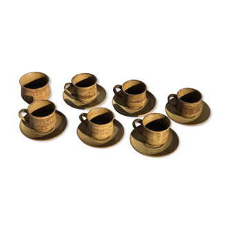 Set tasses sous tasses grès