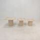 Set of 3 italian travertine coffee or side tables, 1980s