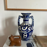 Blue-patterned ceramic vase