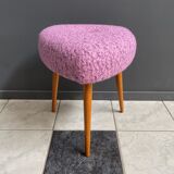 Pink foot stool triangle shape 1960s
