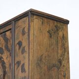 Painted Folk Art Bridal Cupboard