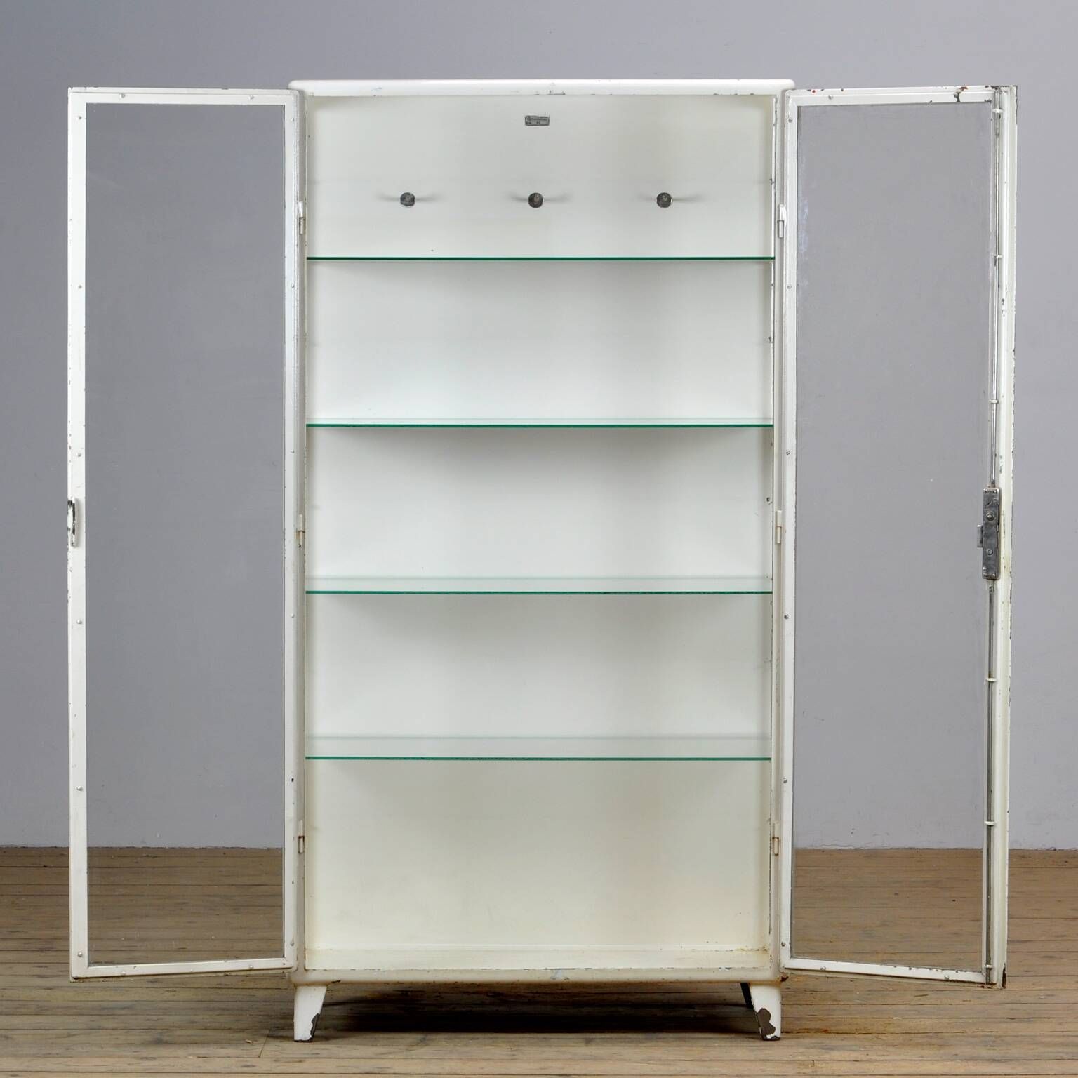 Vintage Steel And Glass Medical Cabinet, 1960s
