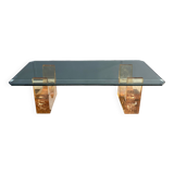 Glass coffee table in the style of marie-claude de fouguieres 1970s