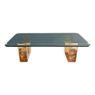 Glass coffee table in the style of marie-claude de fouguieres 1970s