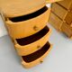 Old beech desk in art deco style with drawer, vintage 60s