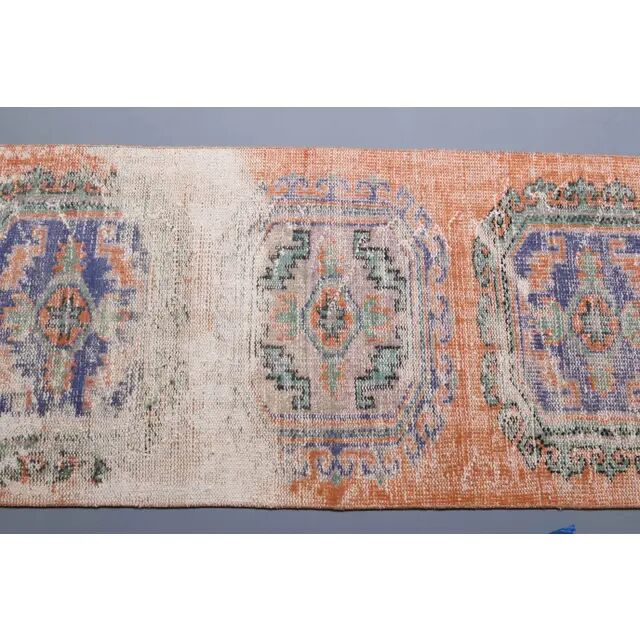 1970s Turkish Hand-Knotted Runner Rug 82x338