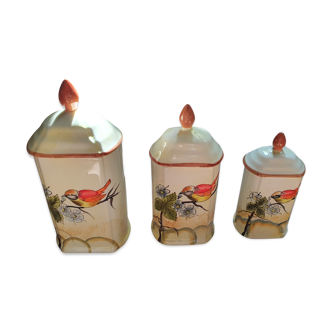 Set of 3 vintage ceramic spice jars