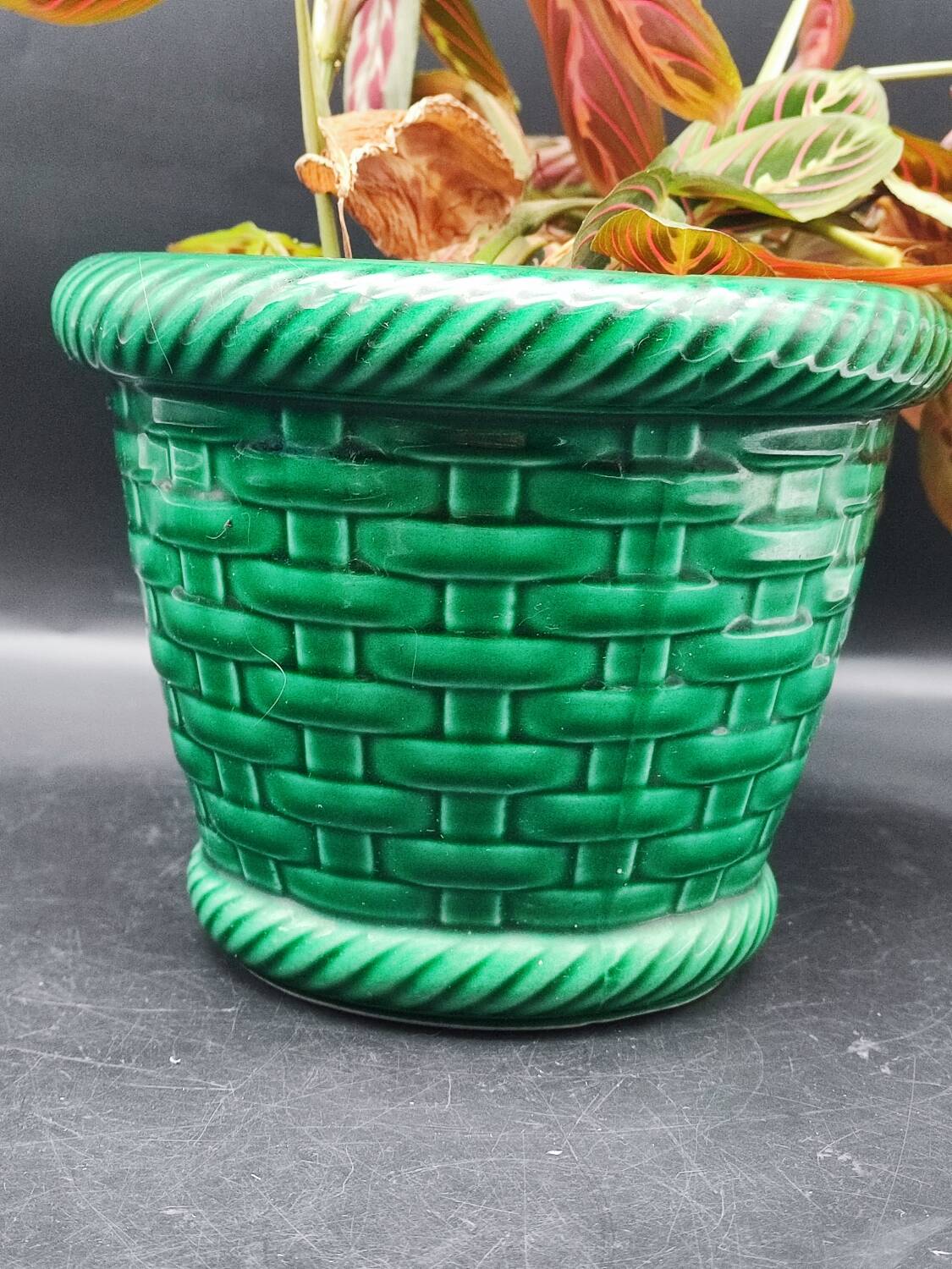 Poet laval vintage basketry pot cover