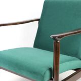 Green velvet GFM-142 Armchair by Edmund Homa, 1970s
