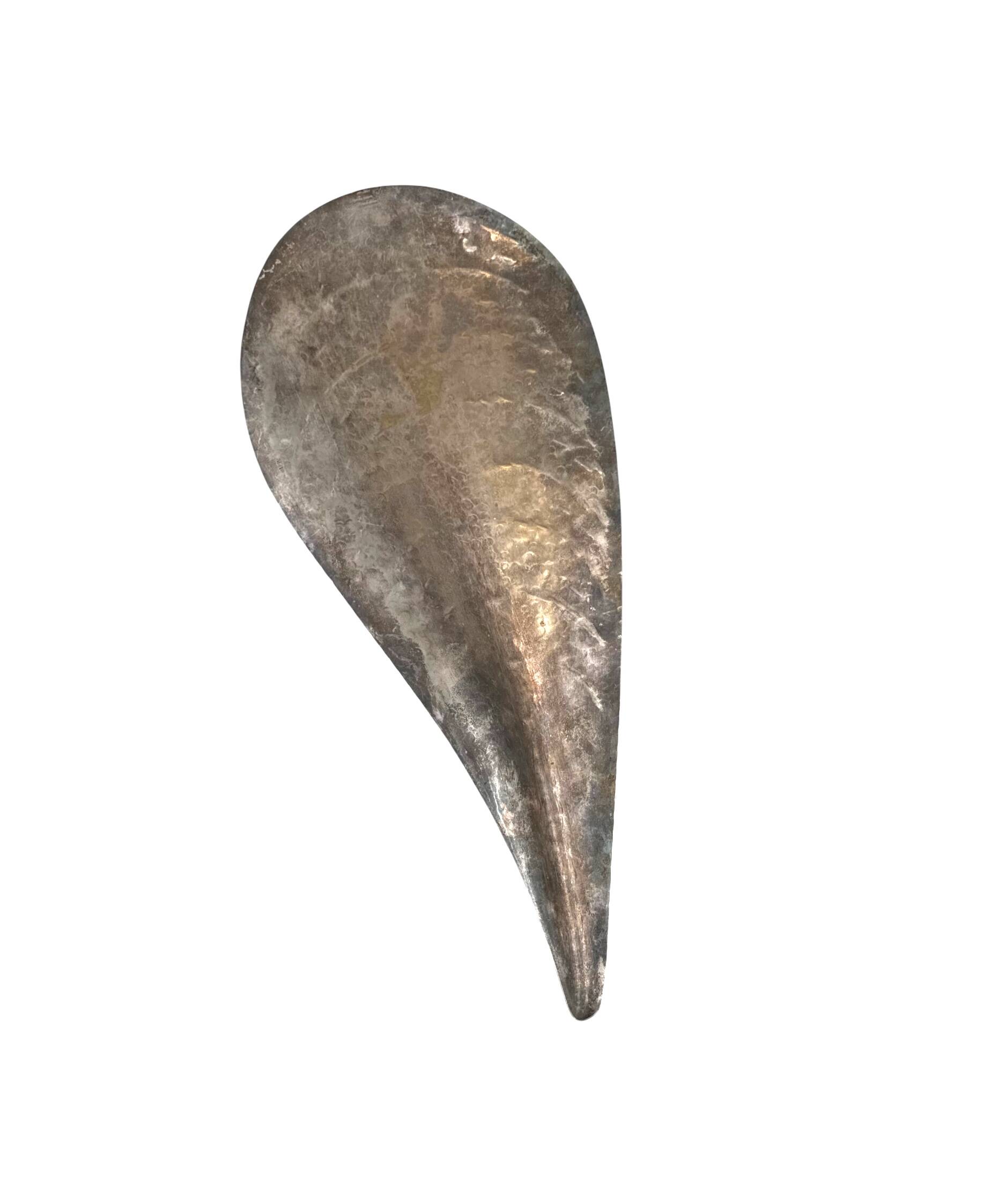 Silver-plated shell shaped great bowl,  Renato Raddi, Italy 1970s
