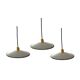 Set of three new electrified white enamelled sheet suspensions