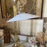 lampe italienne en laiton et opaline bras coulissant 67cm