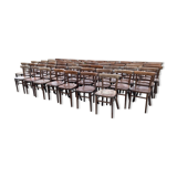 Set of 40 old beech bistro chairs