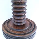 Solid wood lamp base by Charles Dudouyt