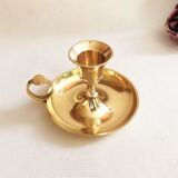 Gilded brass hand candle holder