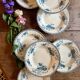 Set of 8 antique deep plates in ironstone, Royat from Sarreguemines.