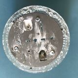 Round cast glass ceiling light