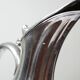 Vintage glass and silver-plated metal jug, modernist pitcher/carafe from 1950-1970.