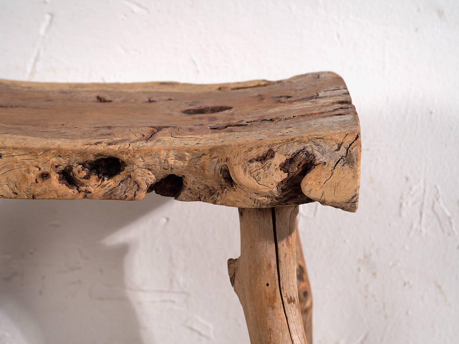 Antique stool in wabi-sabi style (c.1900) #3