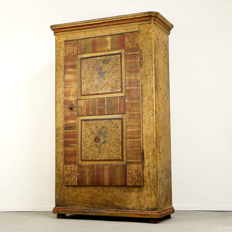 Painted Folk Art Bridal Cupboard