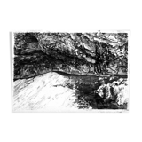 Original Icelandic cave monotype, illustration