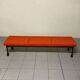 Colourful wooden bench with fabric, 1960s