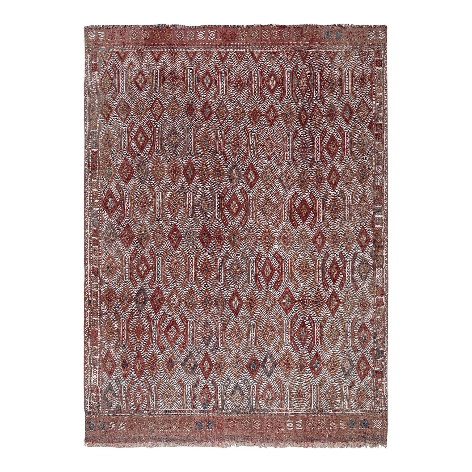 Vintage Turkish kilim, handwoven, 176x244 cm.