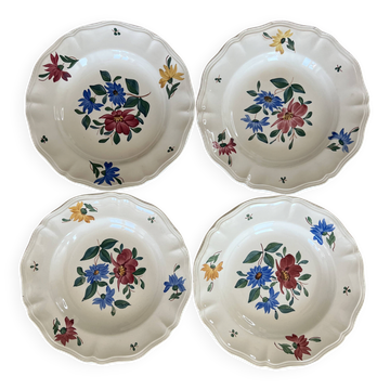 Lot of 4 deep plates from Sarreguemines and Digoin.