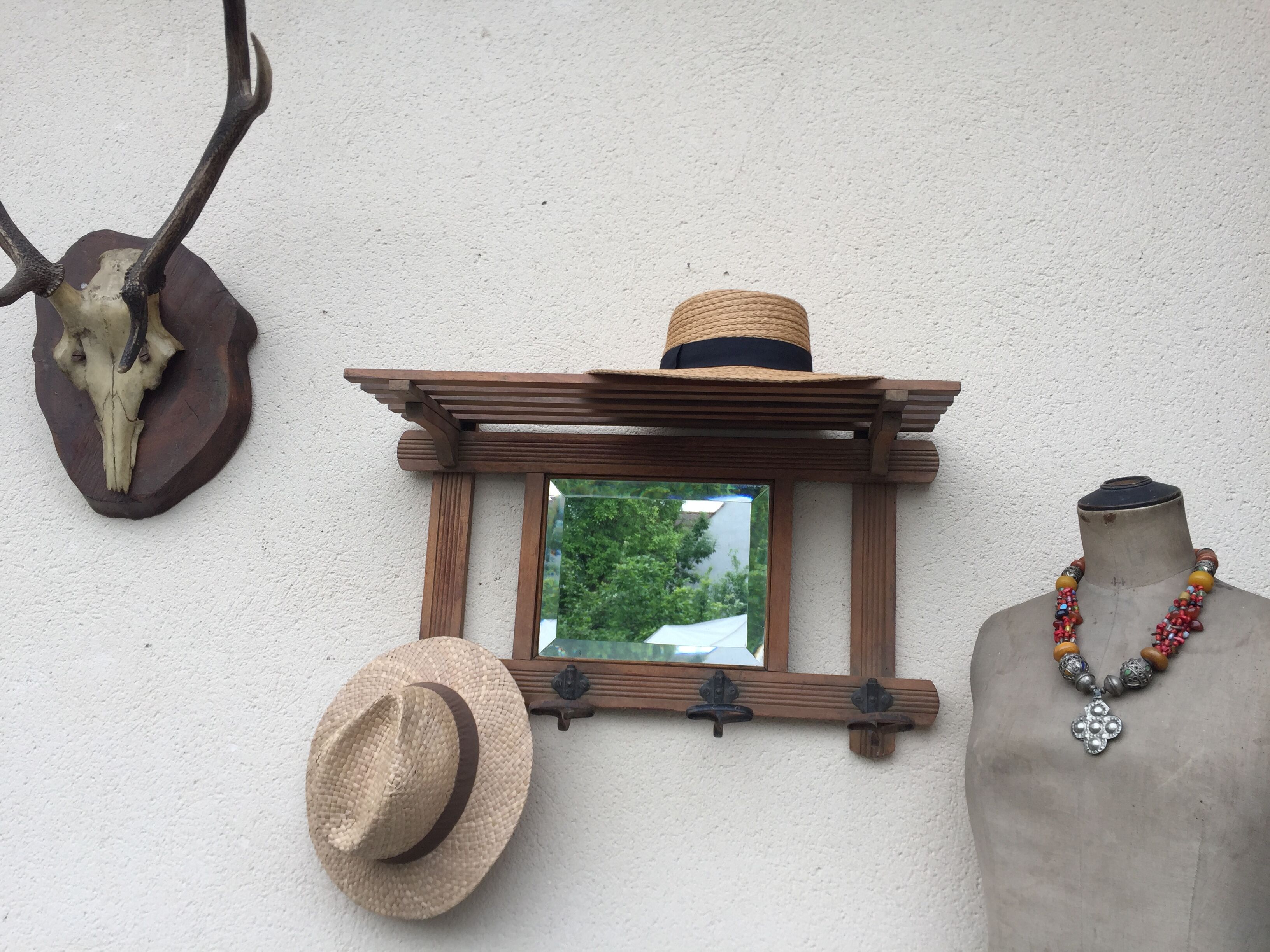 Door wall coats with mirror vintage 1940/1950