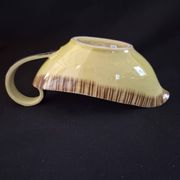 Saucière en faïence de Saint Clément Jaune et marron A083
