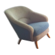 Chair organic 50s Danish blue and beige