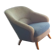 Chair organic 50s Danish blue and beige