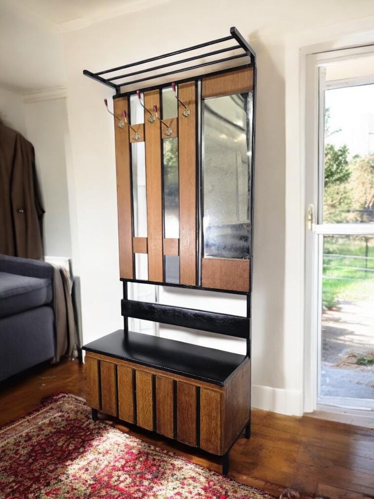 Porte-manteau vintage haut sur pied / porte-manteau de sol