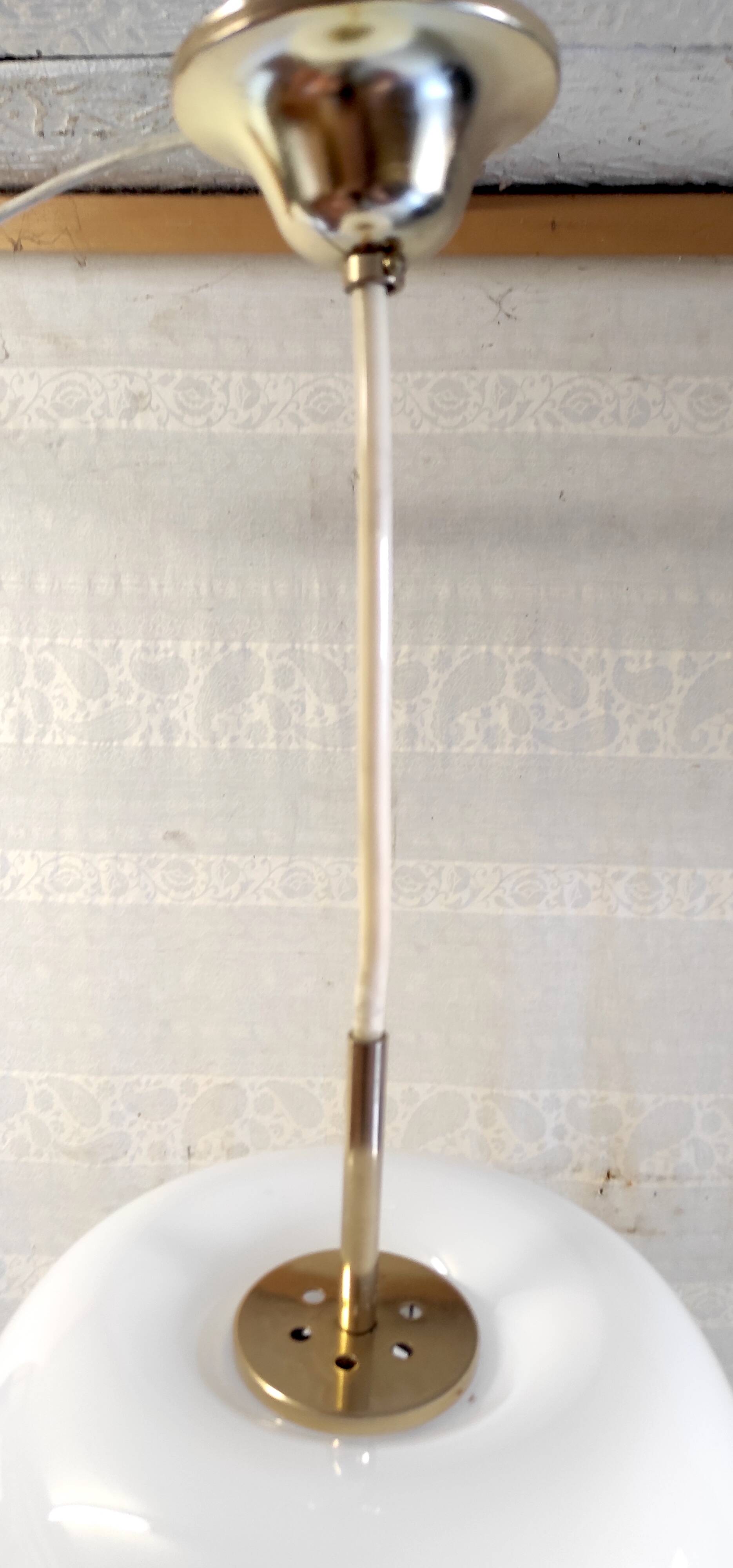 Opaline globe pendant light - mid-20th century
