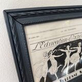 Wooden overmantel mirror “Experimental education”