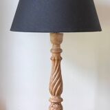 Vintage carved wood lamp