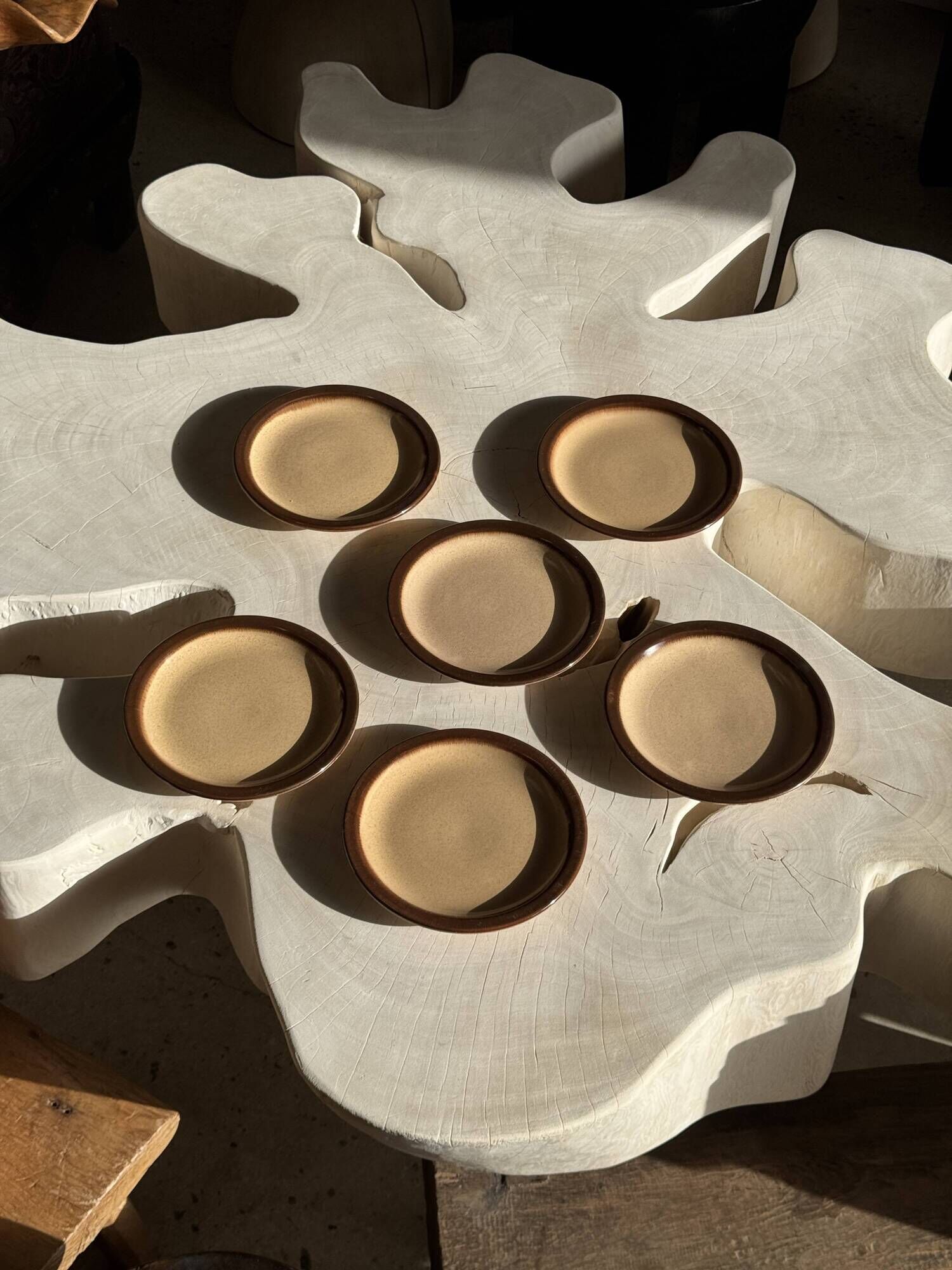 Set of 6 small stoneware dessert plates, Oxford brand, made in Brazil