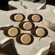 Set of 6 small stoneware dessert plates, Oxford brand, made in Brazil