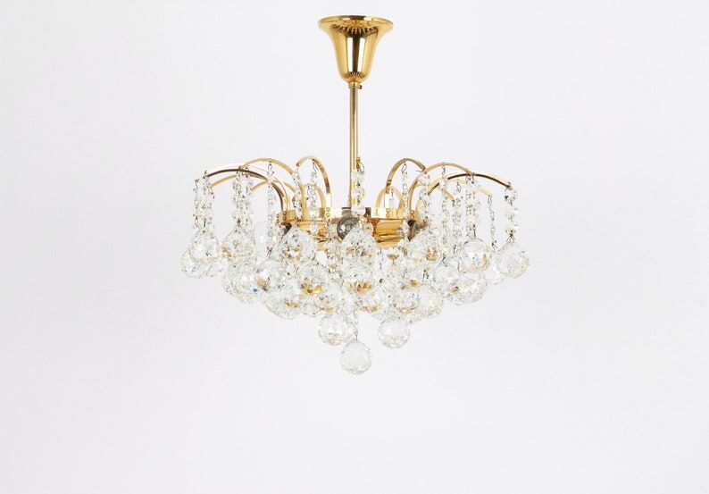 Chandelier with crystal balls 1970s