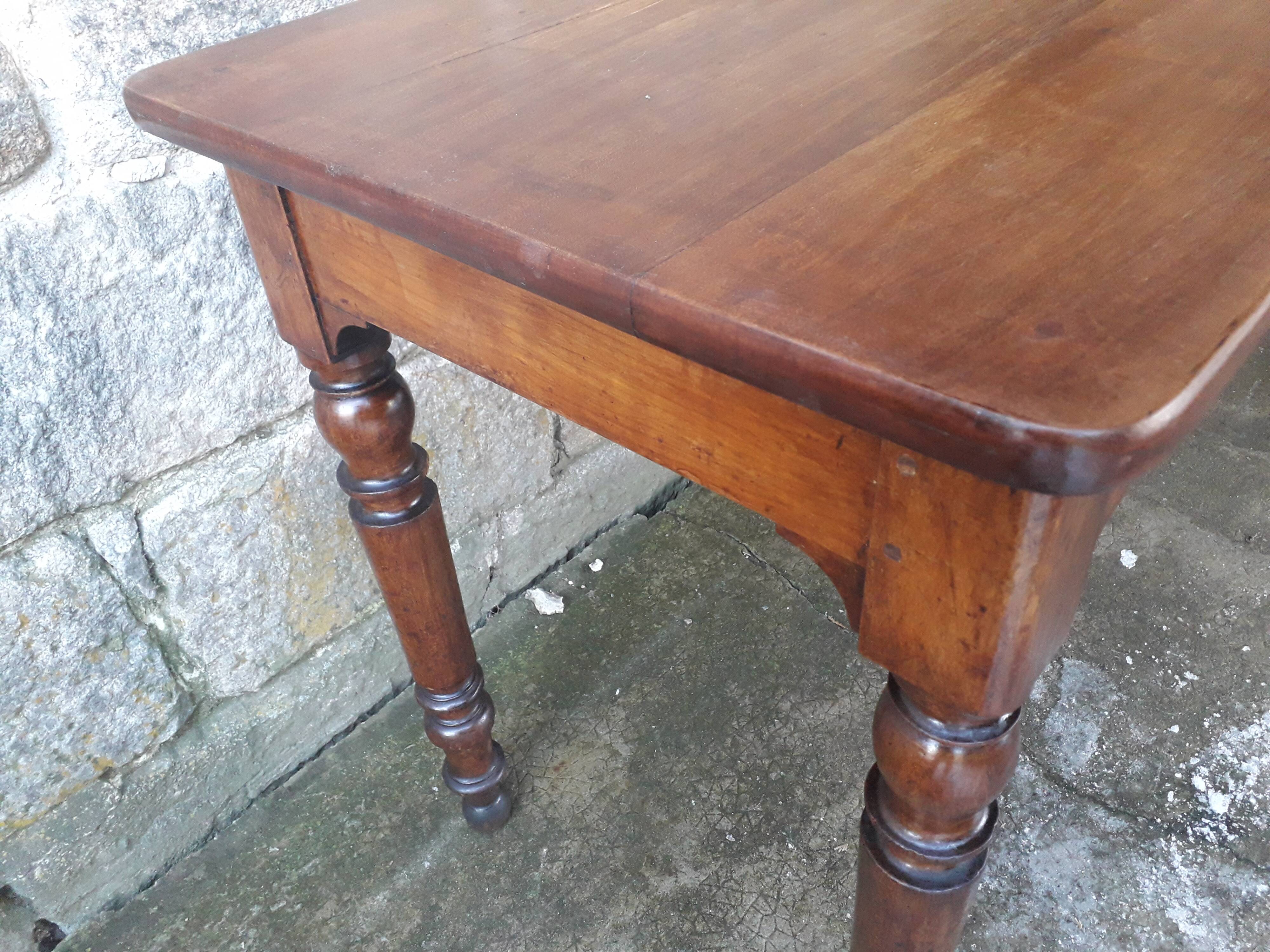 Wooden bistro table, legs turned 125 cm