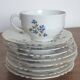 Tea service pieces in antique limoges porcelain with a cornflower pattern (for sale)
